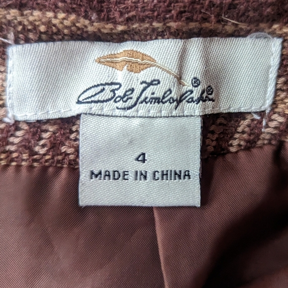 Bob Timberlake Striped Mini Skirt Size 4 Brown Frayed Hem Boho Southwestern - Picture 7 of 10